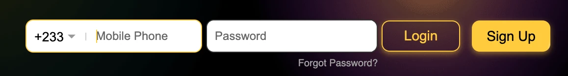 MSportBetUg.com login page interface