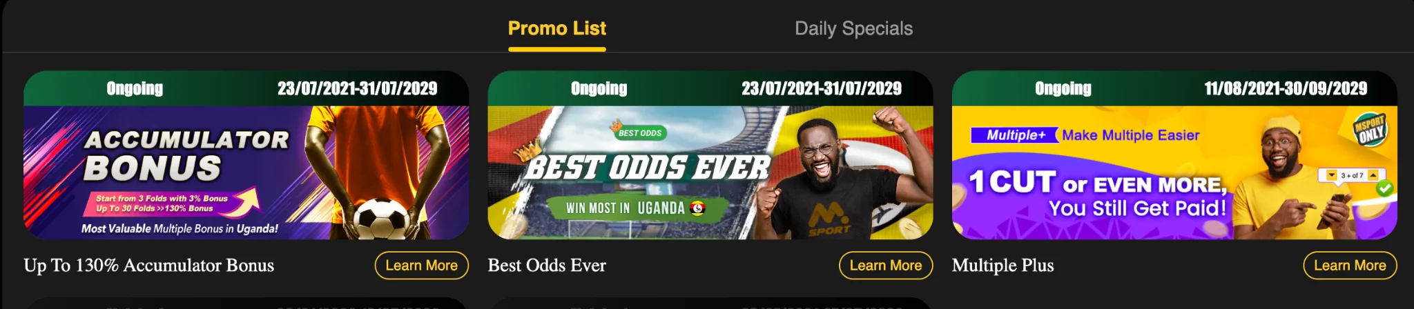 Promotional bonuses and campaigns offered by MSportBetUg.com